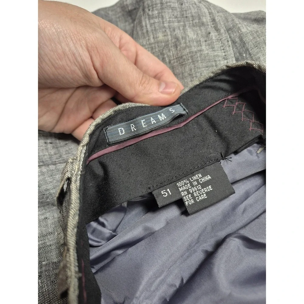Dreams Dress Pants Mens 51x36 Gray Linen Pleated Relaxed Big Tall Casual NWT